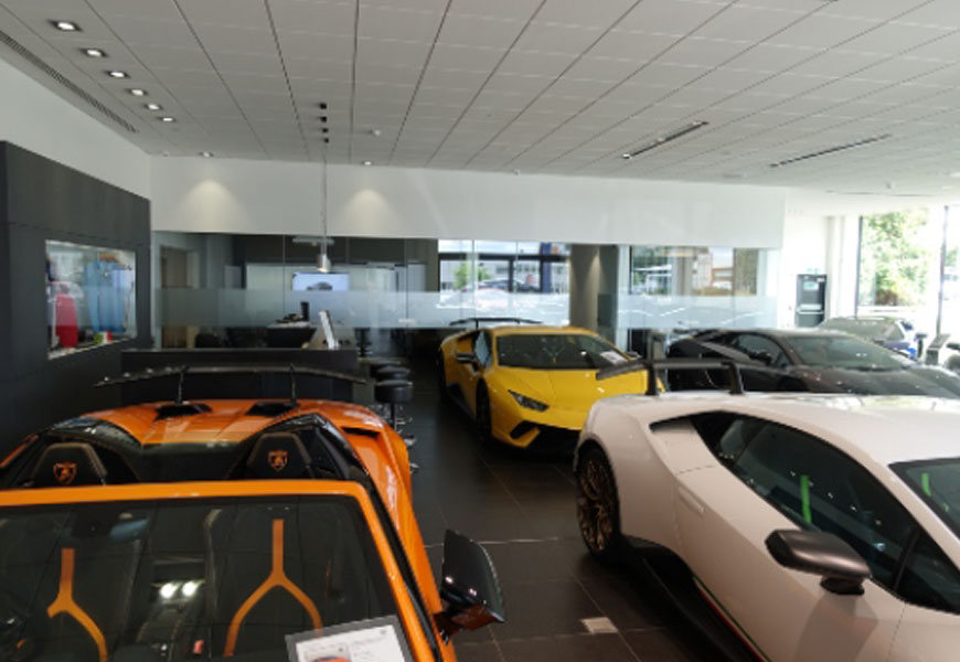 Luxury car showroom fit-out at Lamborghini Stockport JWL Interiors