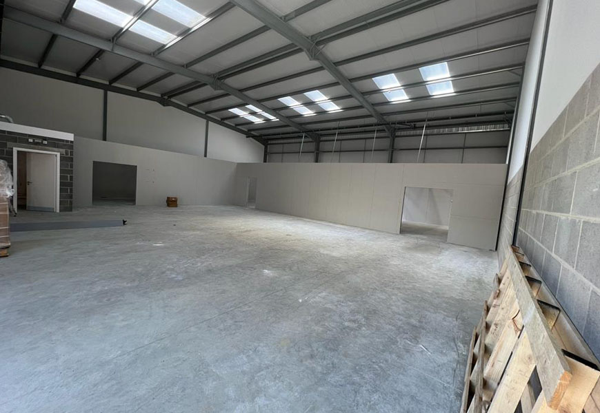 New bakery production rooms inside Harrogate warehouse JWL Interiors