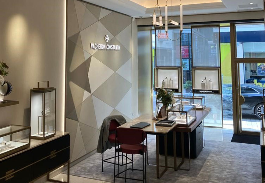 Luxury retail fit-out at the Vacheron Constantin boutique in Leeds